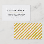 Carte De Visite Appel personnel à rayures jaunes de mode simple (Devant / Derrière)