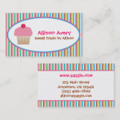 Carte de visite appelant de petit gâteau rayé (Devant / Derrière)