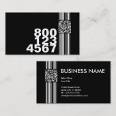 Carte De Visite appelant le code de qr (couleur personnalisable) (Devant / Derrière)