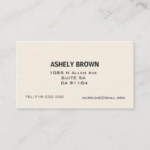 Carte de visite appelant minimaliste d'Ecru