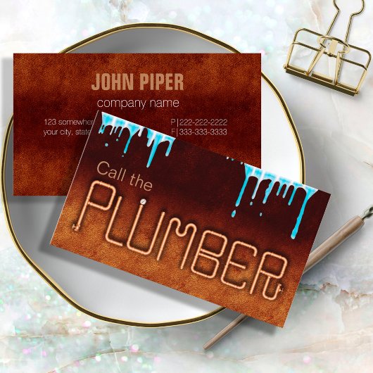 Carte De Visite Appelez l'ID du plombier958