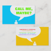 Carte De Visite appelez-moi, peut-être ? bulle de la parole (Devant / Derrière)