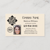 Carte De Visite Appelez-moi simplement QR Code Photo Logo (Dos)