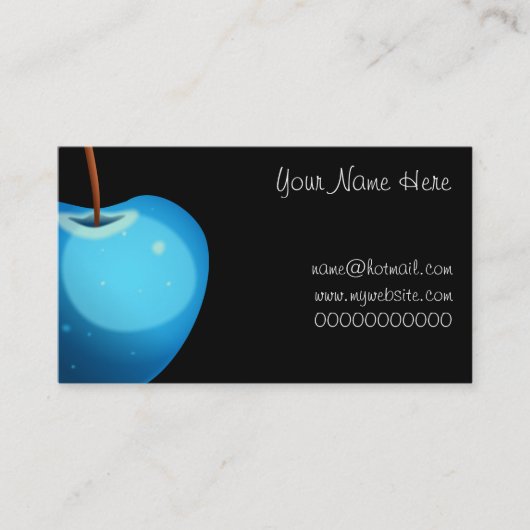 Carte De Visite Apple bleu, votre nom ici, name@hotmail.comwww.. (Devant)