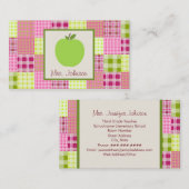 Carte De Visite Apple et Madras verts ont inspiré le professeur de (Devant / Derrière)