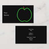 Carte De Visite Apple noir, rouge et vert conçoivent (Devant / Derrière)