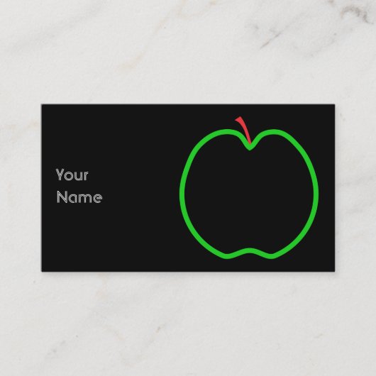 Carte De Visite Apple noir, rouge et vert conçoivent (Devant)