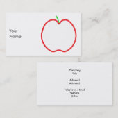 Carte De Visite Apple rouge décrivent. Centre blanc, tige verte (Devant / Derrière)