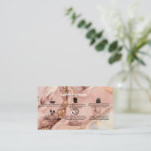 Carte De Visite Application Beurre du corps Aquarelle rose or (Debout devant)