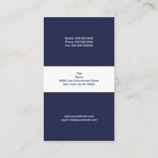 Carte De Visite Application de la loi (Dos)