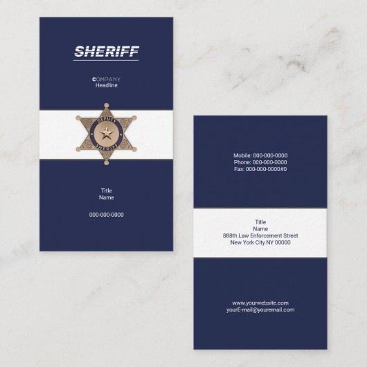 Carte De Visite Application de la loi (Devant / Derrière)