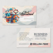 Carte De Visite Appointment Reminder House Cleaning Housekeeping (Devant / Derrière)