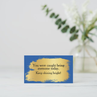 Carte De Visite Appréciation "Caught Being Awesome" Bleu Or
