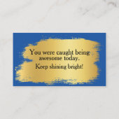 Carte De Visite Appréciation "Caught Being Awesome" Bleu Or (Dos)