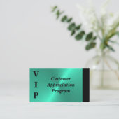 Carte De Visite Appréciation de la clientèle VIP Noir & Turquoise  (Debout devant)