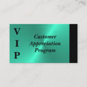 Carte De Visite Appréciation de la clientèle VIP Noir & Turquoise  (Devant)
