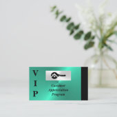 Carte De Visite Appréciation des clients VIP Noir & Turquoise (Debout devant)