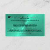 Carte De Visite Appréciation des clients VIP Noir & Turquoise (Dos)