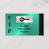 Carte De Visite Appréciation des clients VIP Noir & Turquoise (Devant)