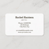 Carte De Visite Appréciation du concepteur de l'immobilier à clé v (Dos)