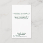 Carte De Visite Appréciation du travail d'équipe Merci fleuriste p (Dos)