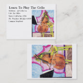 Carte De Visite Apprendre À Jouer Au Cello (Devant / Derrière)