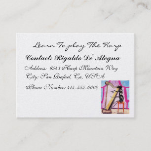 Carte De Visite Apprendre À Jouer La Harpe