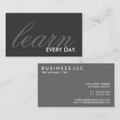 Carte De Visite apprendre chaque jour. (personnalisable en couleur (Devant / Derrière)