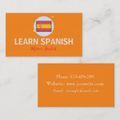 Carte De Visite Apprendre l'espagnol Enseignant de langue étrangèr (Devant / Derrière)