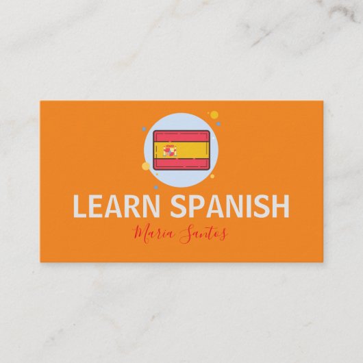 Carte De Visite Apprendre l'espagnol Enseignant de langue étrangèr (Devant)