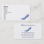 Carte De Visite Apprenez de la chaussure de Cendrillon (Devant / Derrière)