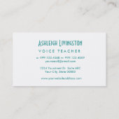 Carte De Visite Apprentissage Aqua VOICE Style simple V38B (Dos)