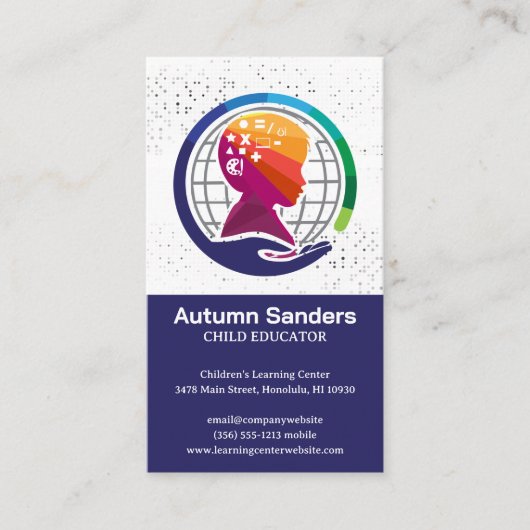 Carte De Visite Apprentissage et éducation des enfants (Devant)