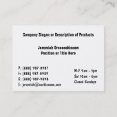 Carte De Visite Approvisionnement ceinturé de ferme ou de ranch de (Dos)