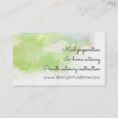 Carte De Visite Approvisionnement de chef d'aquarelle de pois de (Dos)