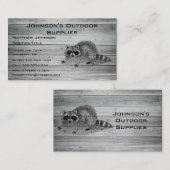 Carte De Visite Approvisionnement extérieur de Racoon en bois (Devant / Derrière)