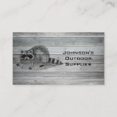 Carte De Visite Approvisionnement extérieur de Racoon en bois (Dos)