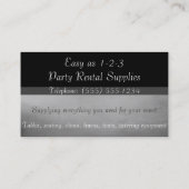 Carte De Visite Approvisionnements d'événement et de partie de (Dos)