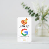 Carte De Visite Appuyez pour évaluer le restaurant Google Pizza (Debout devant)