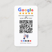 Carte De Visite Appuyez pour examiner le code QR de l'avis Google (Dos)