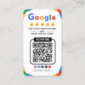Carte De Visite Appuyez pour examiner le code QR de l'avis Google (Dos)