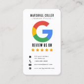 Carte De Visite Appuyez pour examiner le code QR de l'avis Google (Devant)