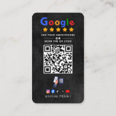 Carte De Visite Appuyez pour examiner le code QR de l'avis Google (Dos)