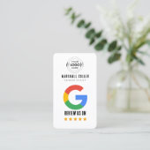 Carte De Visite Appuyez pour examiner le code QR de l'avis Google (Debout devant)