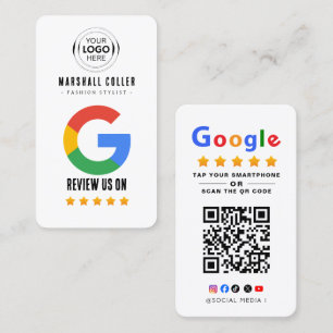 Carte De Visite Appuyez pour examiner le code QR de l'avis Google