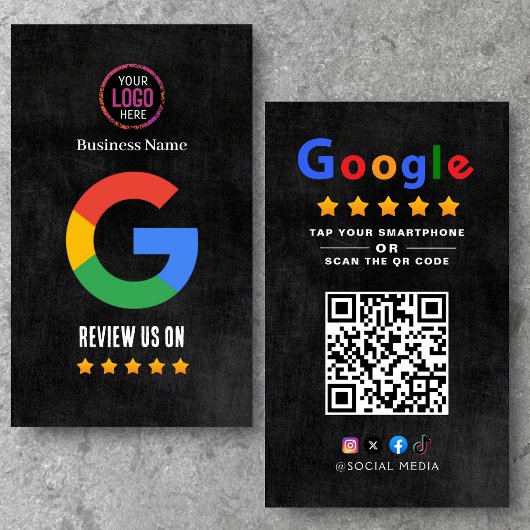 Carte De Visite Appuyez pour examiner le code QR de l'avis Google