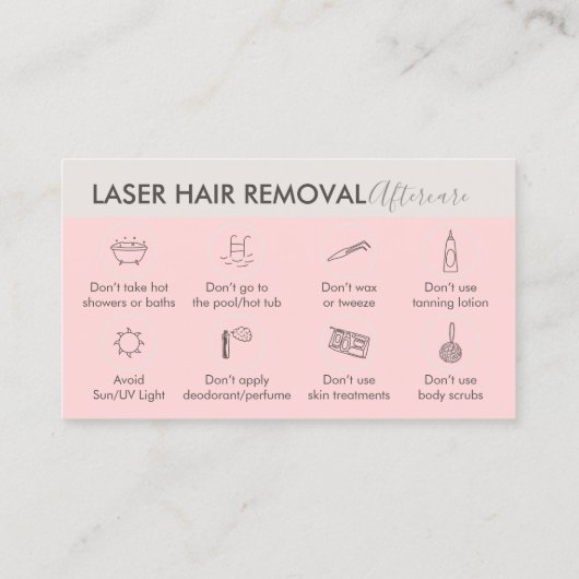 Carte De Visite Après-Soin Épilation Laser Rose Beige (Dos)