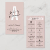 Carte De Visite Après-vente des extensions de cils Rose Bébé (Devant / Derrière)