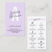 Carte De Visite Après-vente des extensions de cils violet doux lil (Devant / Derrière)