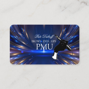 Carte De Visite Après-vente Sourcils Bleu PMU Microblading Henna S